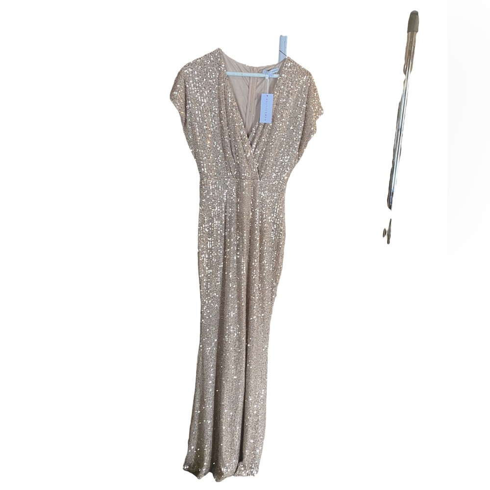 Baltic Born, SZ L Champagne Sequin Dress - long